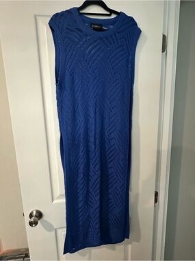 Sleeveless Knit Maxi Dress - Royal Blue